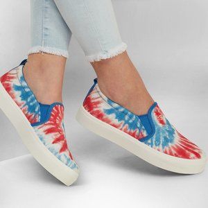 Skechers Street Poppy Hippy Hype Sneakers Slip On Flats USA Tie Dye Size 9 NEW